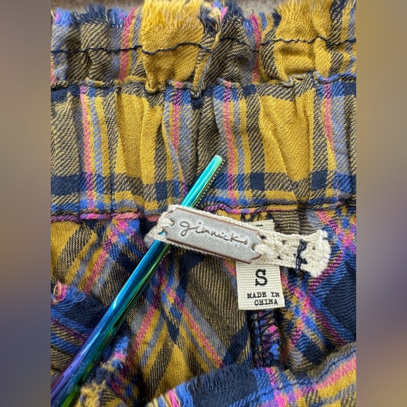 Gimmicks Women’s Small Ombre Plaid Frayed Skirt Handkerchief Flannel Grunge - Picture 7 of 7